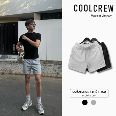 Quần Short Thể Thao Nam Basic 𝐂𝐎𝐎𝐋𝐂𝐑𝐄𝐖 Quần Đùi Chất Vải Nỉ 2 Da Thoải Mái Phong Cách Đơn Giản QTR025