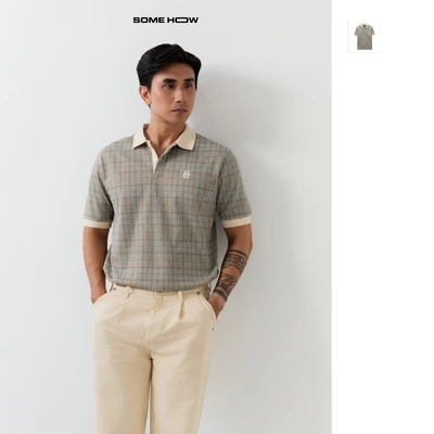 [N] Áo Polo Nam Glen Beige Tone, Chất Vải Cotton Dệt Blend Thoải Mái, PL0058, SOME HOW STORE