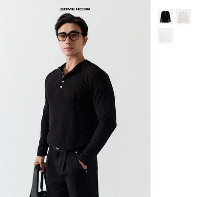  Áo Thun Nam Slimfit Henley Blend Wedding, Chất Vải Cotton Blend Thoải Mái, AT0323, SOME HOW STORE