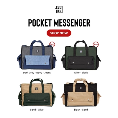 Pocket Messenger - Túi chéo quai xách 16" thời trang tiện dụng vải canvas Jamlos