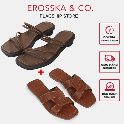 Erosska - Combo 2 đôi giày dép nữ thời trang kiểu siêu ưu đãi - EM10564