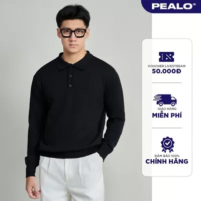 Áo len polo dài tay nam PEALO chất liệu len lông thỏ cao cấp SPT5