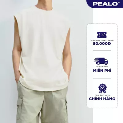 Áo ba lỗ cotton PEALO form boxy thoải mái SPT4