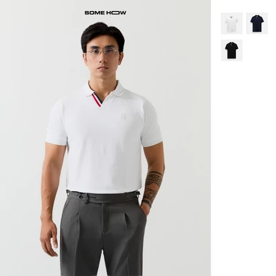  Áo Polo Nam Slimfit Tricolor Wedding, Chất Vải Cá Sấu 4 Chiều Thoải Mái, PL0194, SOME HOW STORE