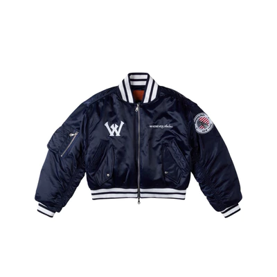 “WHENEVER” ÁO KHOÁC BOMBER FORM BOXY - NEW YORK BOMBER / NAVY