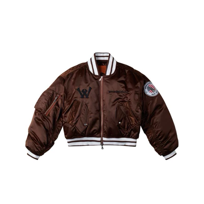 “WHENEVER” ÁO KHOÁC BOMBER FORM BOXY - NEW YORK BOMBER / BROWN