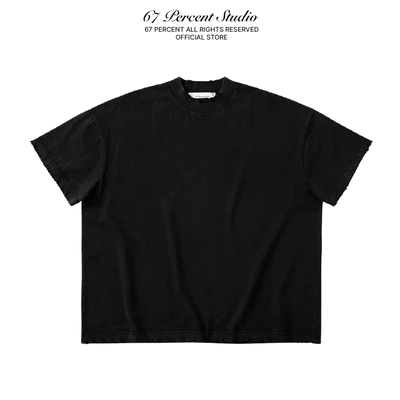 Áo Thun Wash Hiệu Ứng Logo In Kỹ Thuật 67PERCENT / 67% - GARMENT T-SHIRT