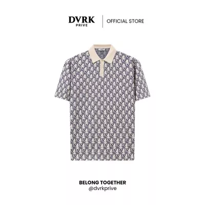 Áo polo họa tiết Monogram MIDNIGHT BLUE-DVRK-22SS