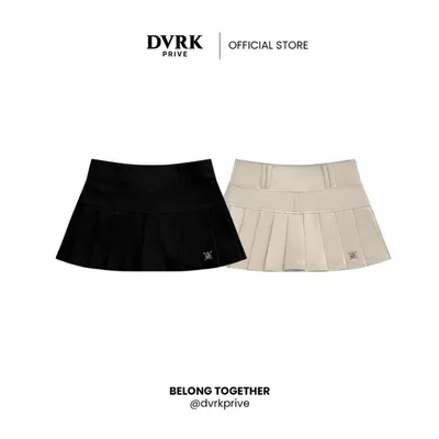 Chân Váy Xếp Ly Lưng Thấp Privé Low-Rise Pleated Mini Skirt-DVRK-23SS