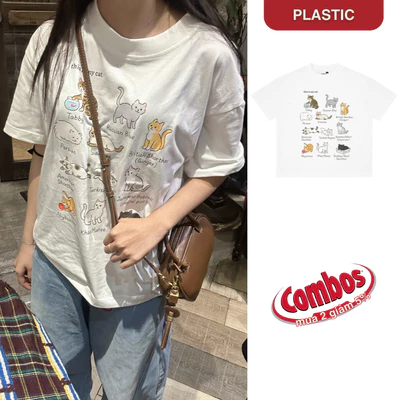 Áo thun boxy, boxy oversized "Một nùi mèo" form boxy vải 100% cotton 2 chiều dày dặn