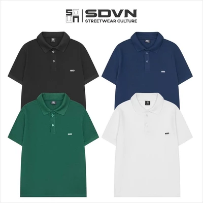 Áo thun thêu Polo Unisex xẻ tà chất liệu vải thun 100% cotton cá sấu 4 chiều thoáng mát SDVN