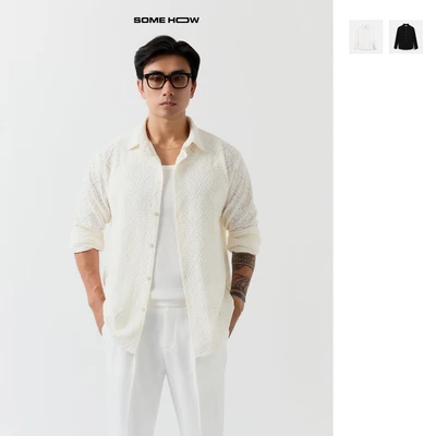  Áo Sơ Mi Nam Relaxed Hoạ Tiết Dệt Blend,Chất Vải Cotton Dệt Blend Thoải Mái,SM0190 ,SOME HOW STORE