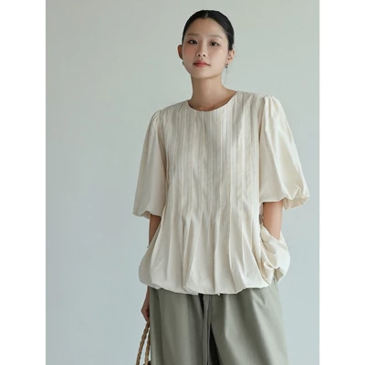 Áo babydoll xếp ly form bí tay phồng 𝐒𝐎𝐌𝐒 | 𝐋𝐮𝐦𝐞𝐧 𝐓𝐨𝐩