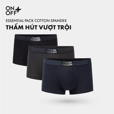 Combo 3 quần lót sịp nam trunk Cotton Spandex Mềm mại lành tính - ONOFF 18UO24A055