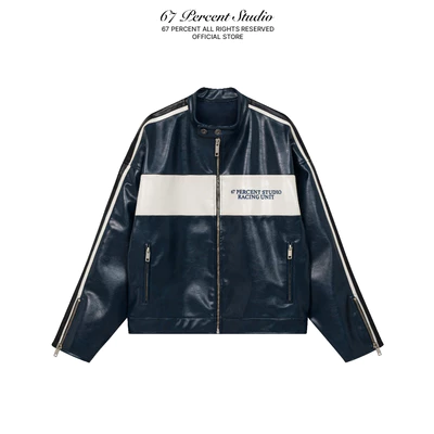 Áo Khoác Da Biker Chất Liệu Faux Leather Chính Hãng 67PERCENT/67% - Y125ZR LEATHER JACKET