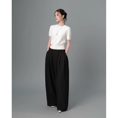 RUBIES Rebec Pants - Quần Dài Nữ Cạp Trễ Ống Rộng Thụng Kèm Dây Belt