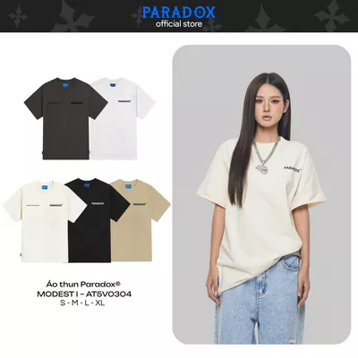 Áo thun MODEST I TEE Cotton Màu Đen, Kem, Trắng PARADOX AT5V0304