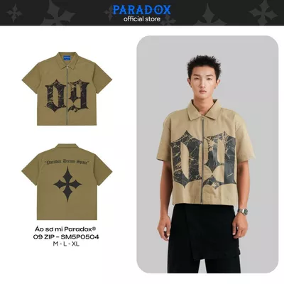 Áo sơ mi 09 ZIP SHIRT Cotton Kaki PARADOX SM5P0504