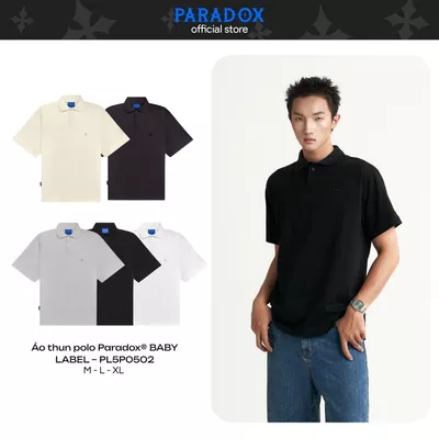Áo thun có cổ BABY LABEL POLO tay lỡ cotton PARADOX PL5P0502