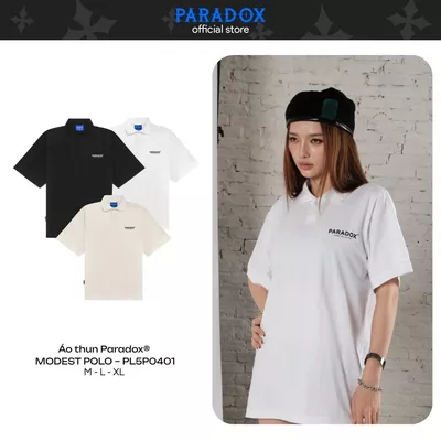 Áo thun có cổ MODEST POLO tay lỡ cotton PARADOX PL5P0401