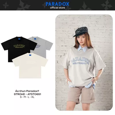 Áo thun form Boxy STROKE TEE Cotton PARADOX AT5T0651