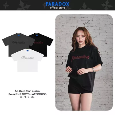 Áo thun đính cườm DOTS cotton PARADOX AT5P0635