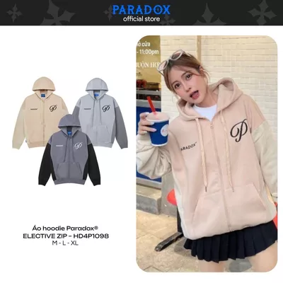 Áo hoodie ELECTIVE ZIP HOODIE Chất nỉ bông PARADOX HD4P1098