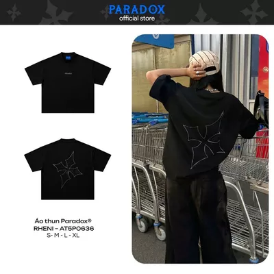 Áo thun đính cườm RHENI LOGO TEE Cotton Form Boxy PARADOX AT5P0636