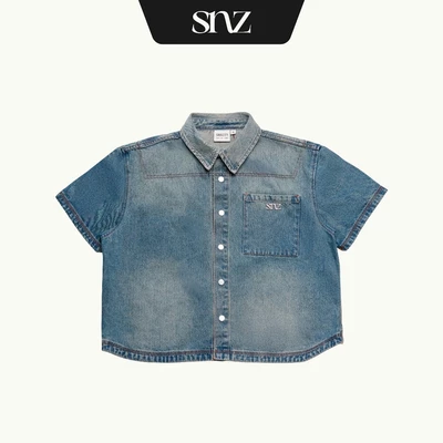 Áo Sơ Mi Oversized SNAZZY Unisex Chất Liệu Denim Chính Hãng - ARCTIC FLOW