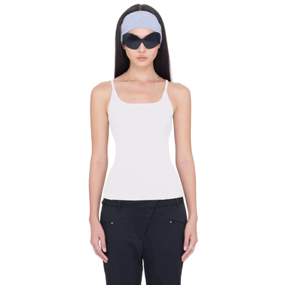 Áo thun 2 dây nữ ráp vải viền dập nổi - BEUTER® WMNS OFF-WHITE TANK TOP - WHITE