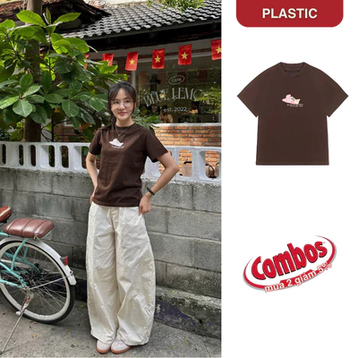 Áo thun babytee nâu "Cat" vải cotton 250gsm cao cấp, ôm dáng chuẩn form fit dày dặn