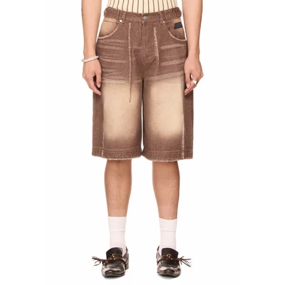 Quần short jean wash – BEUTER® WASHED DENIM SHORTS - BROWN