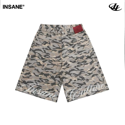 Quần Lửng InsaneClo GHOST CAMO JORTS Form Dài Rộng Qua Gối Unisex Vải Kaki Cotton