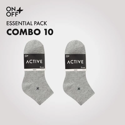 Combo 10 đôi tất vớ nam Cổ ngắn mỏng mịn Cotton thoáng khí thấm hút mồ hôi - ONOFF 18AE23A004