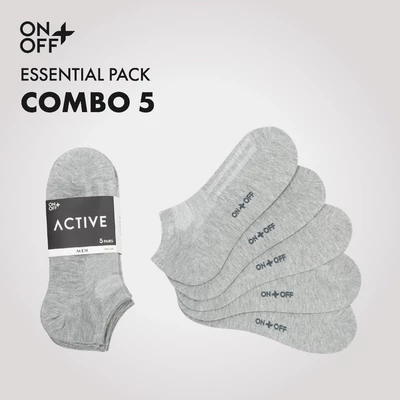 Combo 5 đôi tất vớ nam không cổ mỏng mịn Cotton thoáng khí thấm hút mồ hôi - ONOFF 18AP23A005