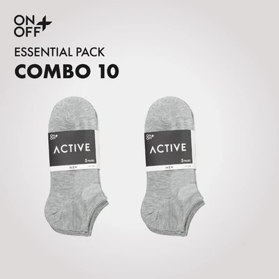 Combo 10 đôi tất vớ nam không cổ mỏng mịn Cotton thoáng khí thấm hút mồ hôi - ONOFF 18AP23A005