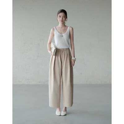 RUBIES Charly Pants - Quần Dài Nữ Cạp Lưng Thun Ống Rộng Bí