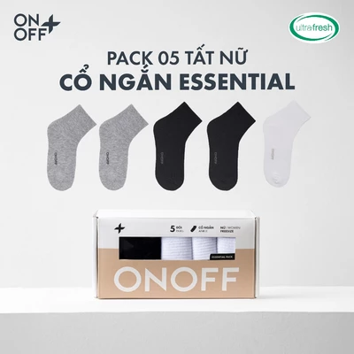 Hộp Pack 5 tất vớ nữ cổ ngắn Cotton dệt lưới, công nghệ ultrafresh thoáng khí kháng khuẩn - ONOFF 16AE25A478