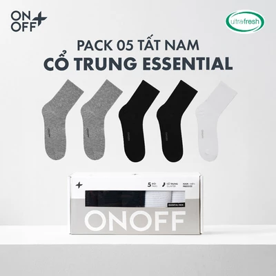 Pack tiện lợi 5 đôi tất nam ONOFF cổ trung công nghệ ultra Fresh kháng khuẩn khử mùi  - 18AQ25A488