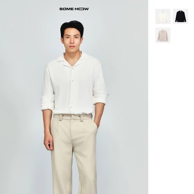  Áo Sơ Mi Relaxed Cuban Tay Dài Wedding, Chất Vải Cotton Dệt Blend Thoải Mái, SM0194, SOME HOW STORE