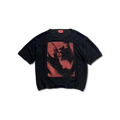 Áo len "NOTHING KNIT TSHIRT" ngắn tay màu đen