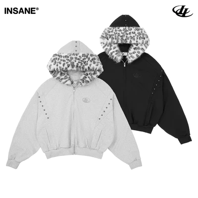 Áo Khoác Zip InsaneClo  ARCTIC LEOPARD HOODIE ZIP Form Boxy Unisex Vải Chân Cua Cotton