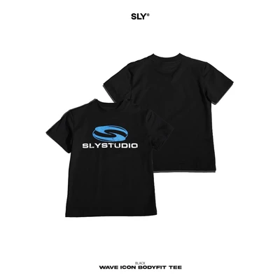 Áo thun nữ Bodyfit SLY Wave Icon màu đen