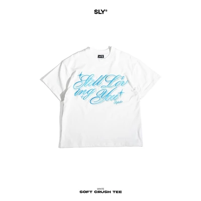Áo thun cổ tròn SLY Soft Crush màu trắng