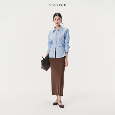 Chân váy dài co giãn xẻ sau Mono Talk - B10010TK