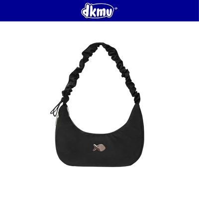 Túi xách nữ dễ thương rút dây quai DKMV logo inox Cá màu đen canvas kèm lót dù trong basic Poing Bag 2.0| K-B40-D