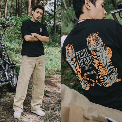 Áo Thun Tay Lỡ Oldskull Boxy Màu Đen Chất liệu Premium Cotton 100% Gori Vietnam GR333