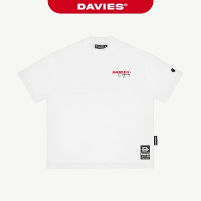 Áo form rộng màu trắng in tràn viền DAVIES local brand nam nữ thun cotton co giãn Tee Unbound I D37-T7-T