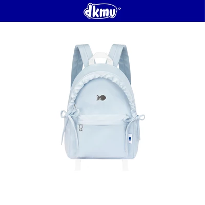 Balo nữ xinh dây rút màu xanh pastel DKMV nhiều ngăn logo inox hình Cá chất liệu dù kèm lót Mallow Backpack | K-P43-XN
