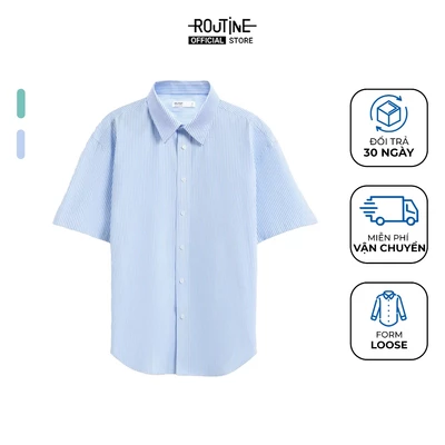 Áo Sơ Mi Nam Tay Ngắn Kẻ Sọc Form Loose - Routine 10S25SHS017